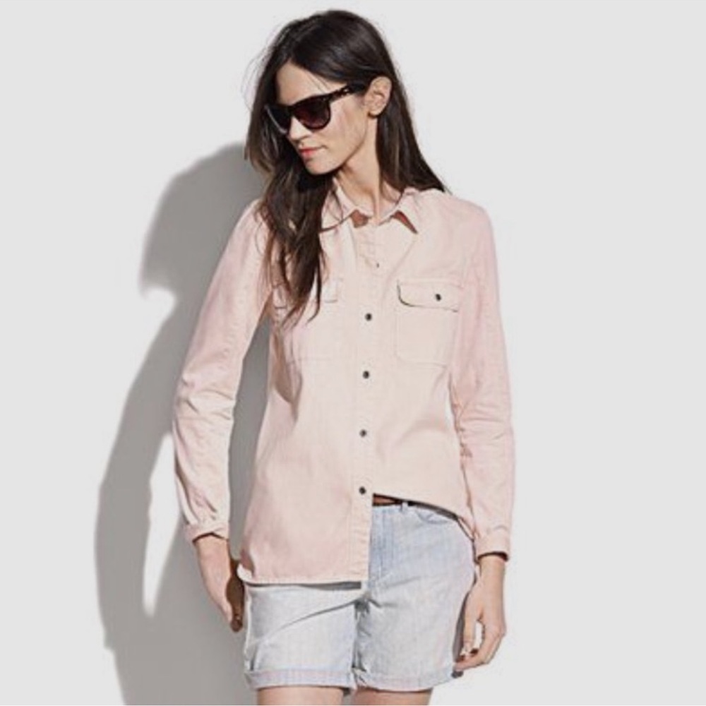 Madewell Pink Dip Dye Ex-Boyfriend Shirt | 100% Cotton | Medium
